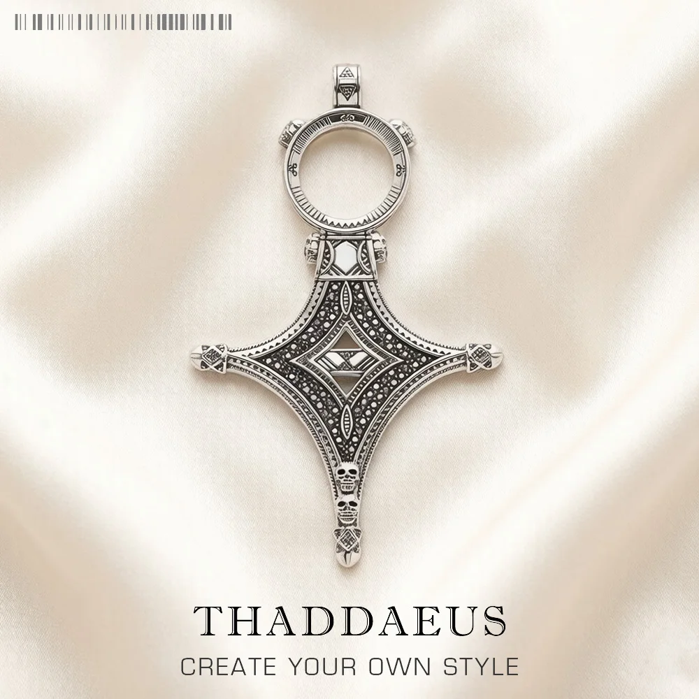 Pendant Lucky Ethno Cross New Vintage 925 Sterling Silver Fine Jewelry Europe Style Bijoux Accessories Gift For Woman & Men