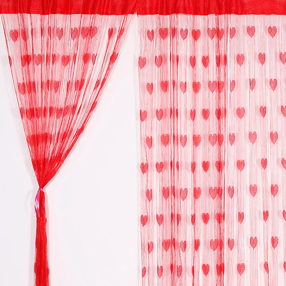 

2Pcs Heart Curtains Door Curtain Photo Backdrop Wedding Party Valentine Party Doorway Decor Door Curtain Backdrop