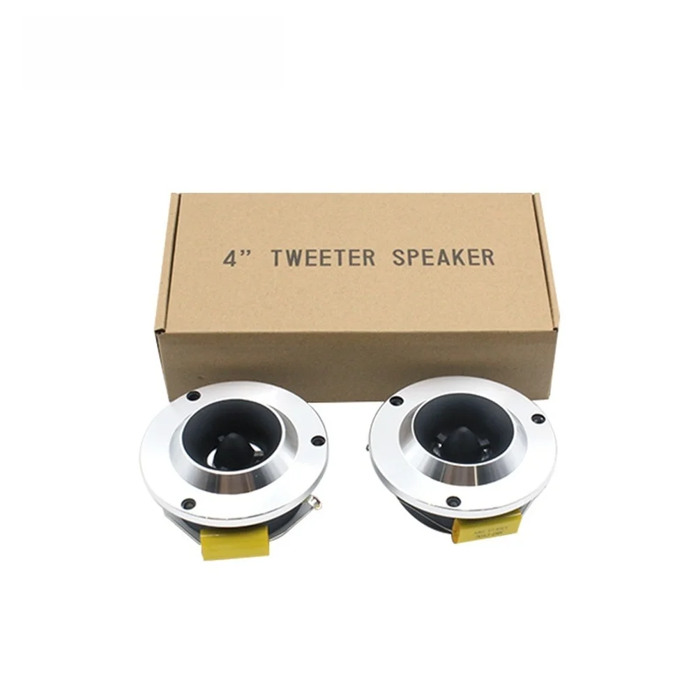 Tweeter Speakers Pair for Automobiles Aluminum Housing 150W Power Capacity 35Hz-25kHz Range 92dB Output 12V System