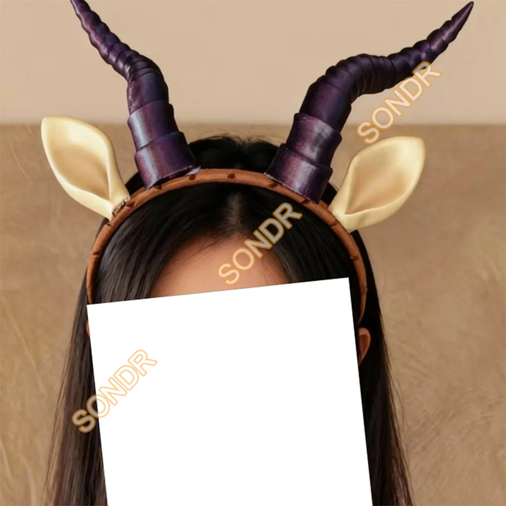Anime Zoo 2 Singer Gazelle Cosplay Ears Horns Headwear For Girls Women Halloween Party Performance Role Play Accessories