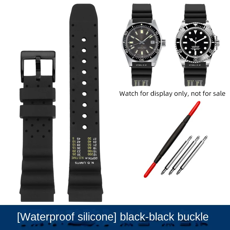 العصابات مقاوم للماء ل رولكس غواص المياه شبح شريط مطاطي سايكو المعلبة المواطن حزام الساعات 20 مللي متر 22 مللي متر سيليكون حزام الرجال سوار