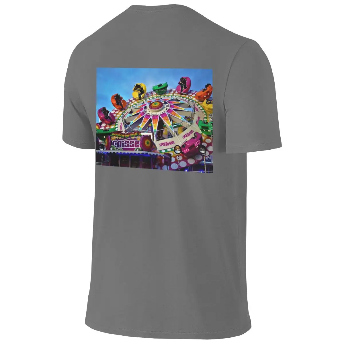 Spin The Merry-go-round Not Easy To Deform Reversible T-shirt Versatile Simplicity Reinforced Collar Tees