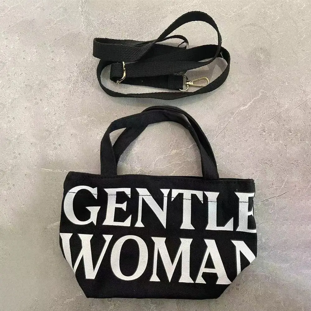 Women Crossbody Shoulder Bags Birthday Gifts Stylish Personality Letter Canvas Gentlewoman Makeup Lipstick Bags Large C