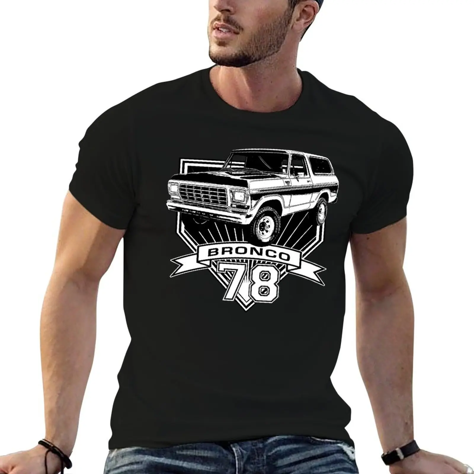 Camiseta Bronco 1978, camiseta para hombre, camisetas 100% de algodón de marca de lujo para hombre, camisetas de marca de lujo de alta calidad con estampados