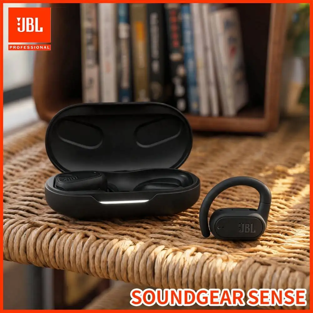 JBL Soundgear Sense True Wireless Open‑Ear Headphones 4‑Microphone Wind‑Block Call System IP54 Sweatproof 24H Battery Earphones