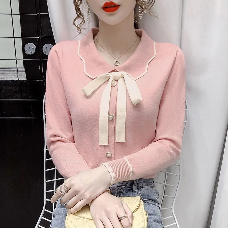 2024 Spring and Autumn New Elegant Women\'s Chiffon Shirt Fashion Long Sleeve Shirt Women\'s Inner Base Shirt Loose Blouse