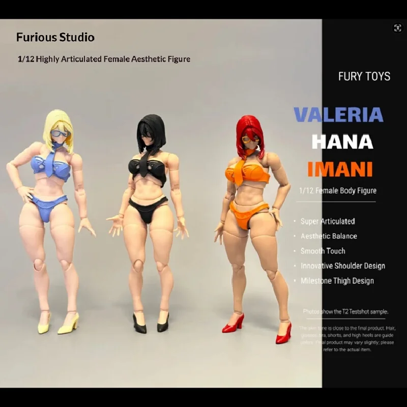 

Fury Toys 1/12 6 Inch Highly Articulated Female Aesthetic Figure Valeria Hana Imani Collectible Model With Interchangeable Joint