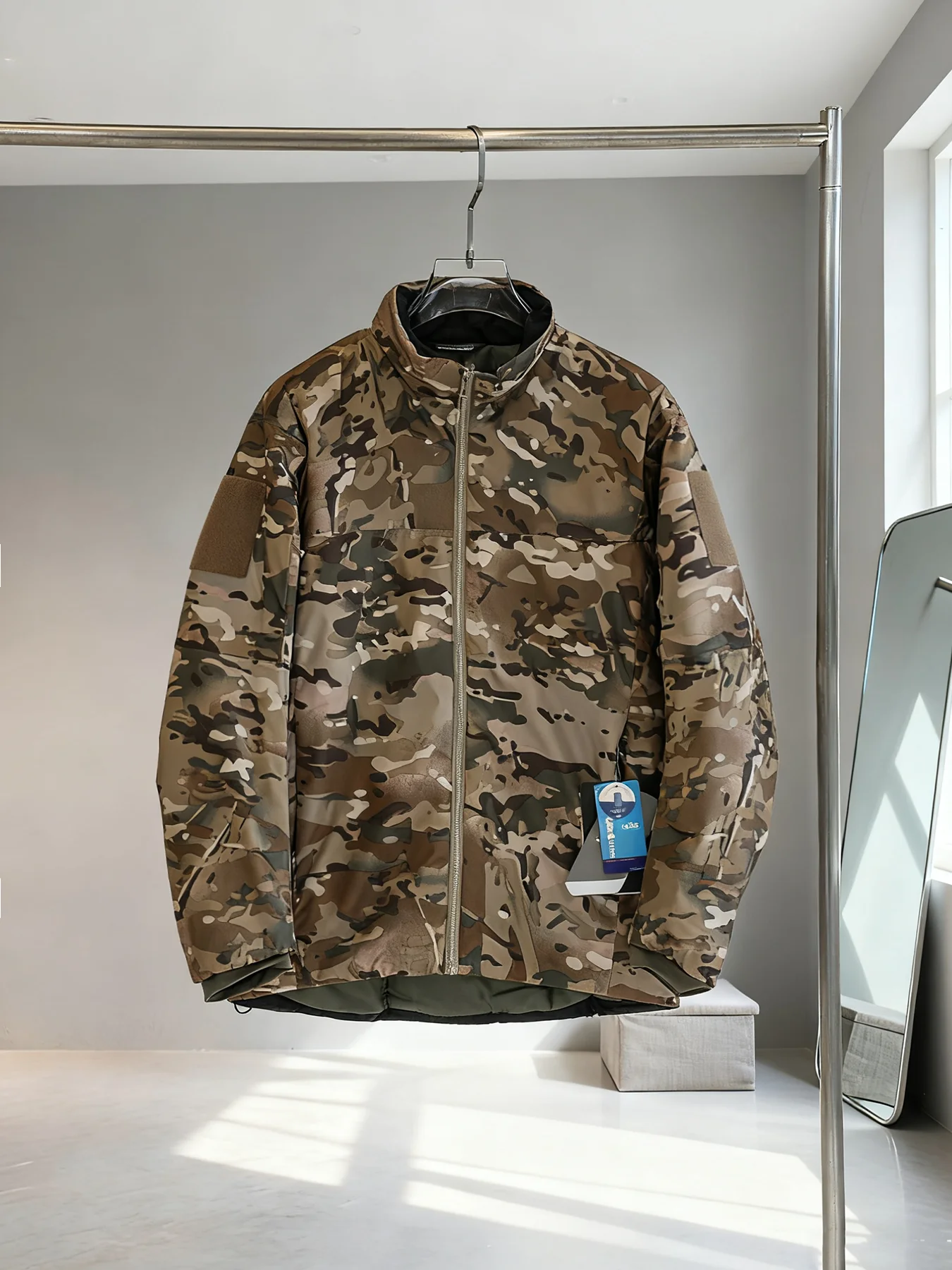 

Американское классическое камуфляжное легкое ветрозащитное водонепроницаемое теплое хлопковое пальто с воротником-стойкой, молодежное повседневное модное пальто