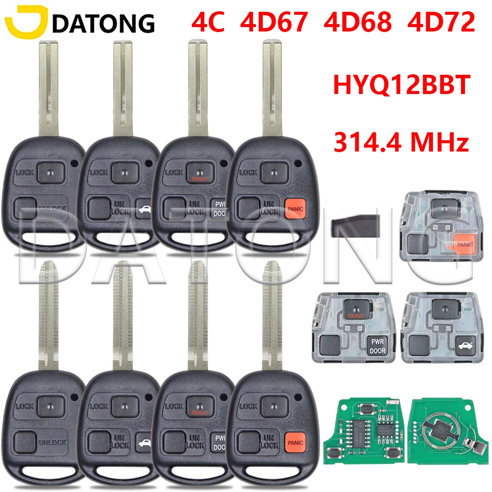 

Автомобильный ключ-пульт Datong HYQ12BBT 314.4 МГц с чипом 4D67/4D68/4D72 G/4C для Lexus ES330 RX330 RX350 RX400H LS430 SC430 Toyota 2004-2010