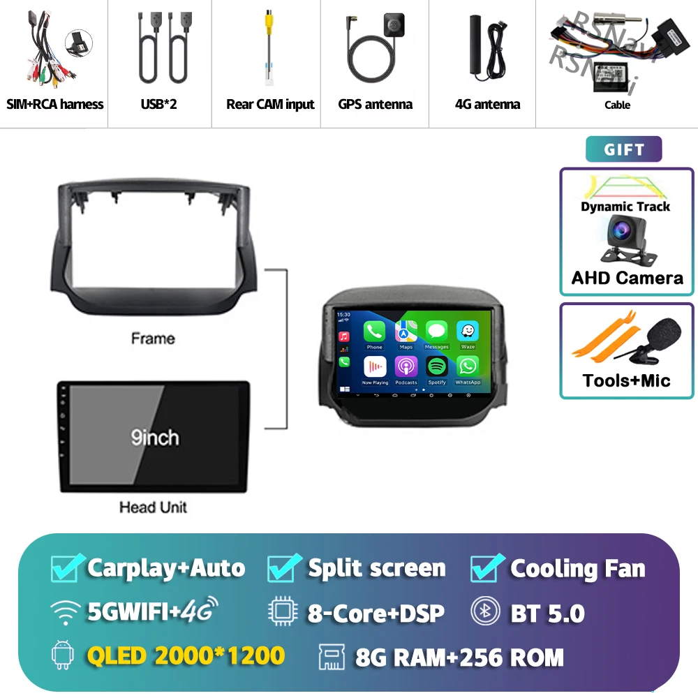 Android 15 Carplay Auto 2 K Scherm Autoradio Multimedia Speler Voor Ford Ecosport 2013-2017 DSP 2din autoradio Stereo Qualcomm