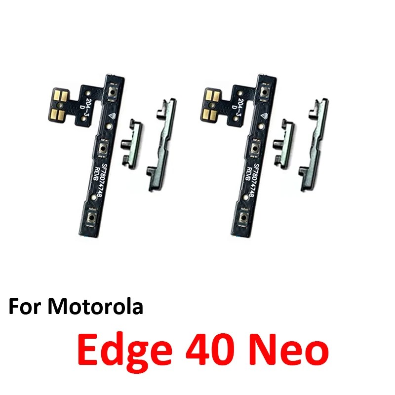 Phone Power Volume Button For Motorola Moto Edge 40 Neo New On Off Up Down Key Internal Flex Cable Repair Parts Black Blue Green image 5