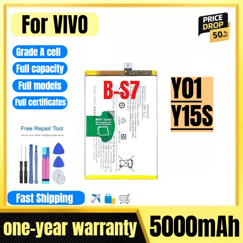 

B-S7 for VIVO Y01/Y15S Mobile Phone Battery High Quality High Capacity Battery Replacement Bateria Grade A Cell with Tools