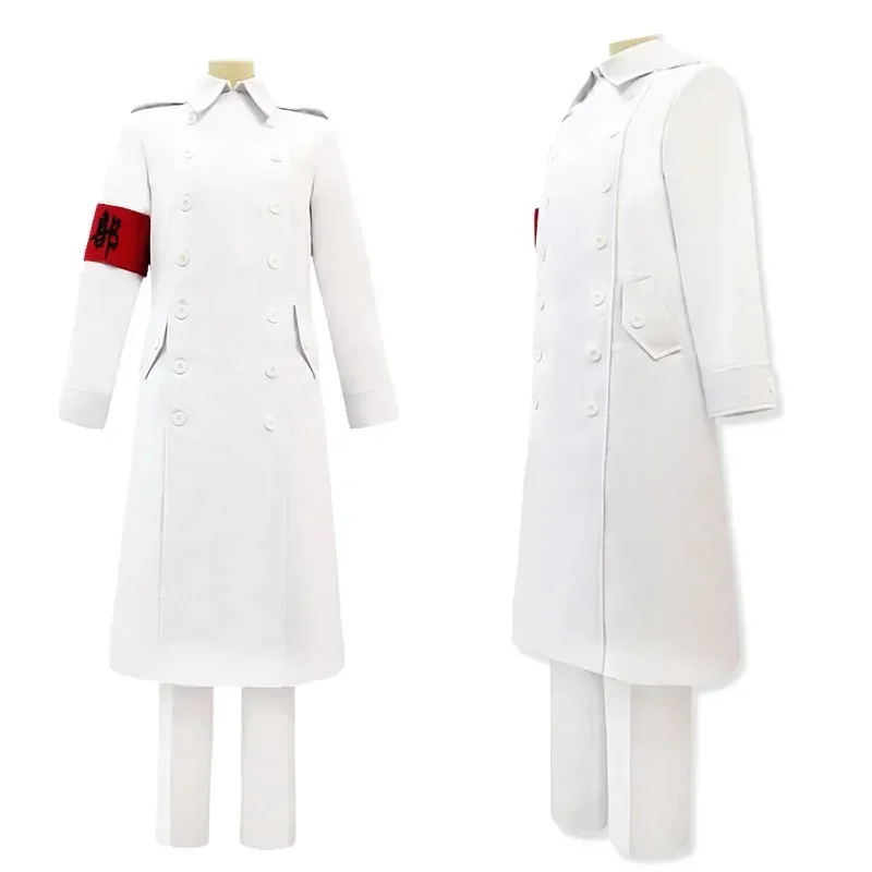 Tokyo Revengers Anime Cosplay Costume Set with Wigs Seishu Inui Kokunoi Hajime White Uniform Black Dragons Halloween Party