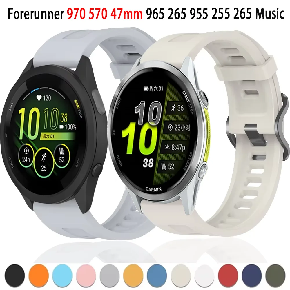 【セール中】22mmシリコンストラップ Garmin Forerunner 970 570 47mm 965 265 955 255 265 Music スポーツ用 通気性リストバンド Garmin Venu 3 2対応