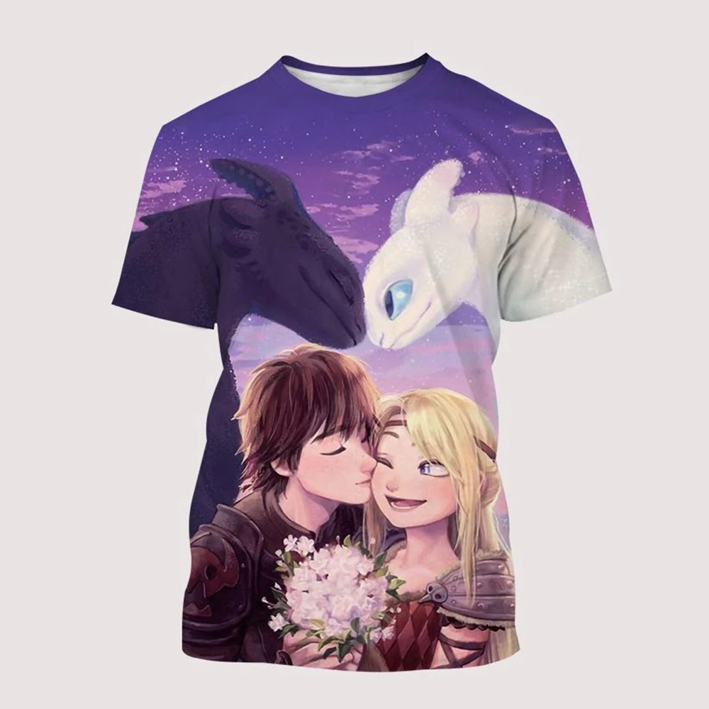 Man and Lady Casual T-shirt Animation Tops New Fashion 3D Printing How to Train Your Dragon T-shirt Funny Kids T shirt 100-6XL