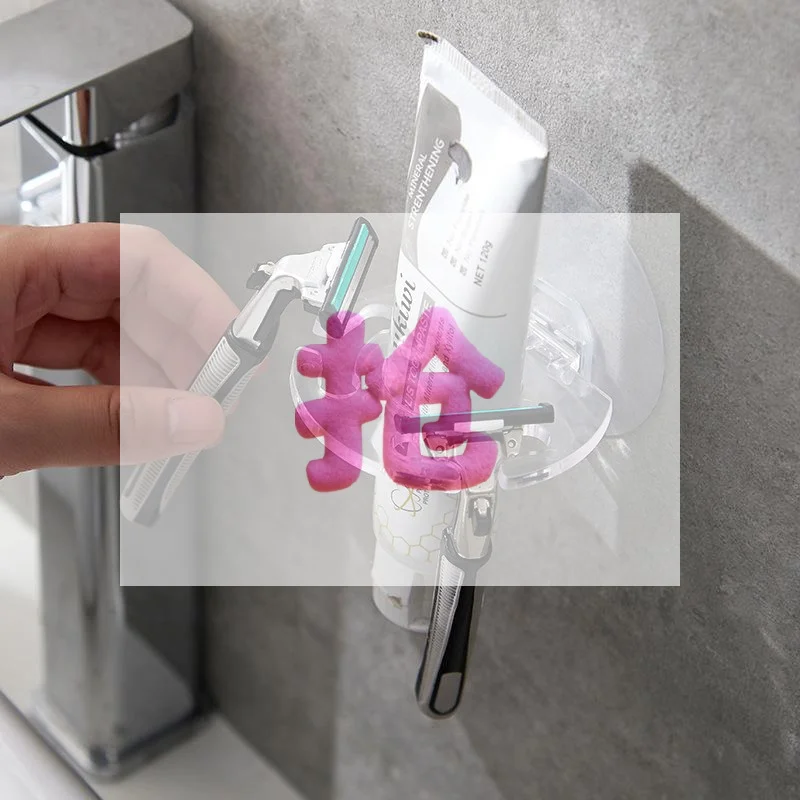 Removable Toothbrush Holder Transparent Toothpaste Organizer Kids Tooth Brush Storage Rack Bathroom Gadgets