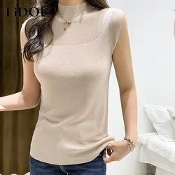 Summer Solid Color Casual Fashion Knitting Tank Top Women Sleeveless Simple All-match Bottomed Vest Ladies Vintage Pullover Tees