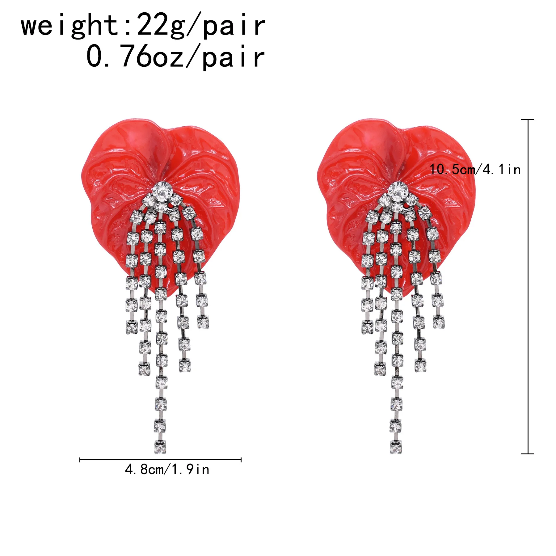 New Ethnic European Style Long Leaf Shaped Floral Rhinestone Tassel Necklace Earrings Set for Elaborate Party BanquetJewelry Set
