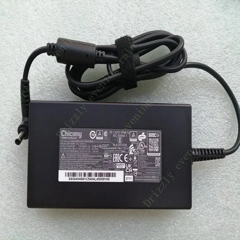 Genuine Chicony A18-150P1A 150W AC adapter charger 20V 7.5a for MSI gf66 gf76 a150a039p gaming laptop power supply ADP-150CH D