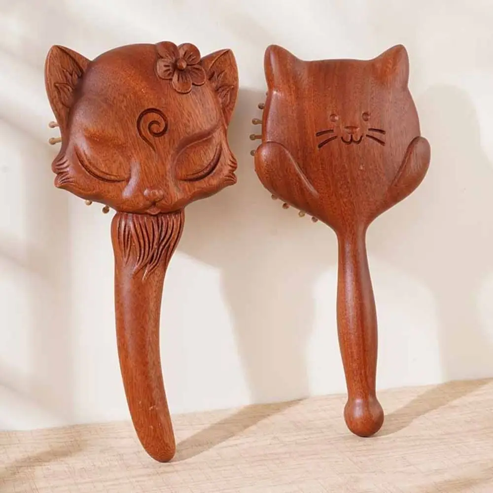 

Handheld Animal Shape Air Bag Sandalwood Comb Anti Static Scalp Massage Comb Portable Relieve Comb Brush Gift