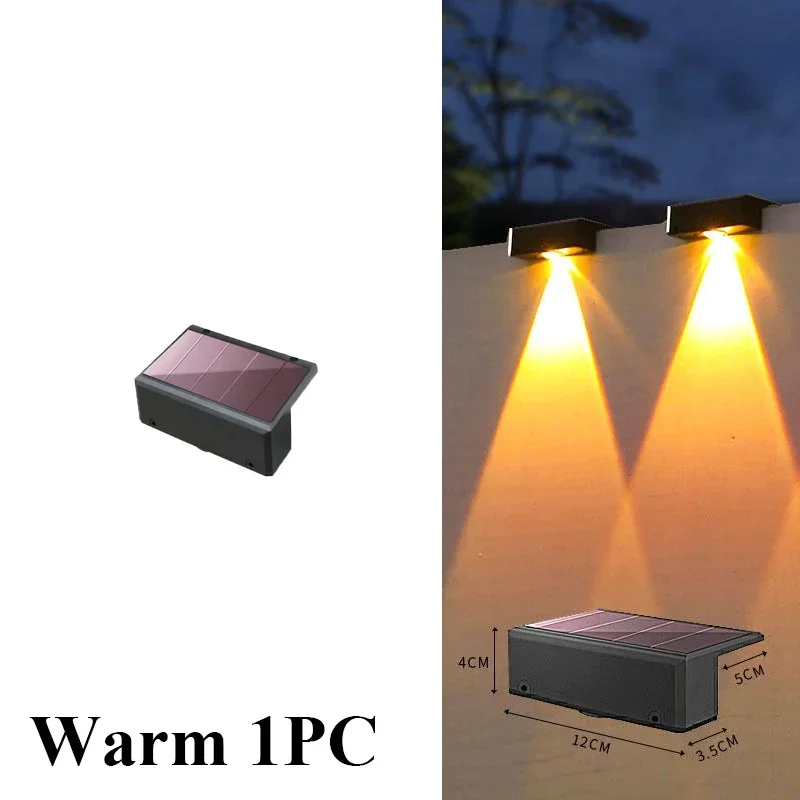 Hekverlichting op zonne-energie Buiten waterdichte LED-spotlens Zonne-lamp voor buitendek Tuinrail Ontworpen voor wandverlichting
