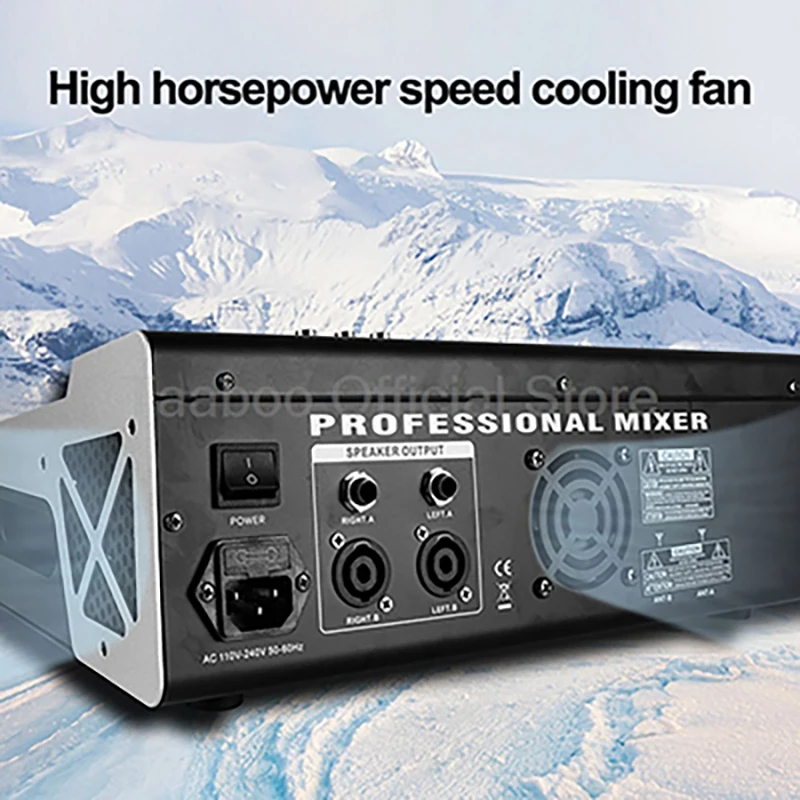 4/6/8/ Channels Mixer with Amplifier Mixing Console Cooling Fan Audio Mixers USB Sound System Dj Eequipment For Karaoke KTV Bar