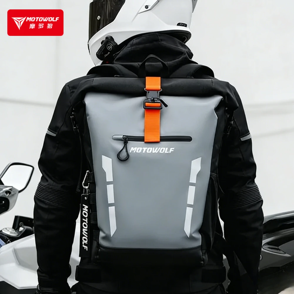 

Motowolf Waterproof Motorcycle Backpack Large Capacity 20L Durable Motorcycle Bag Casual Reflective Cycling Backpack Moto Bag