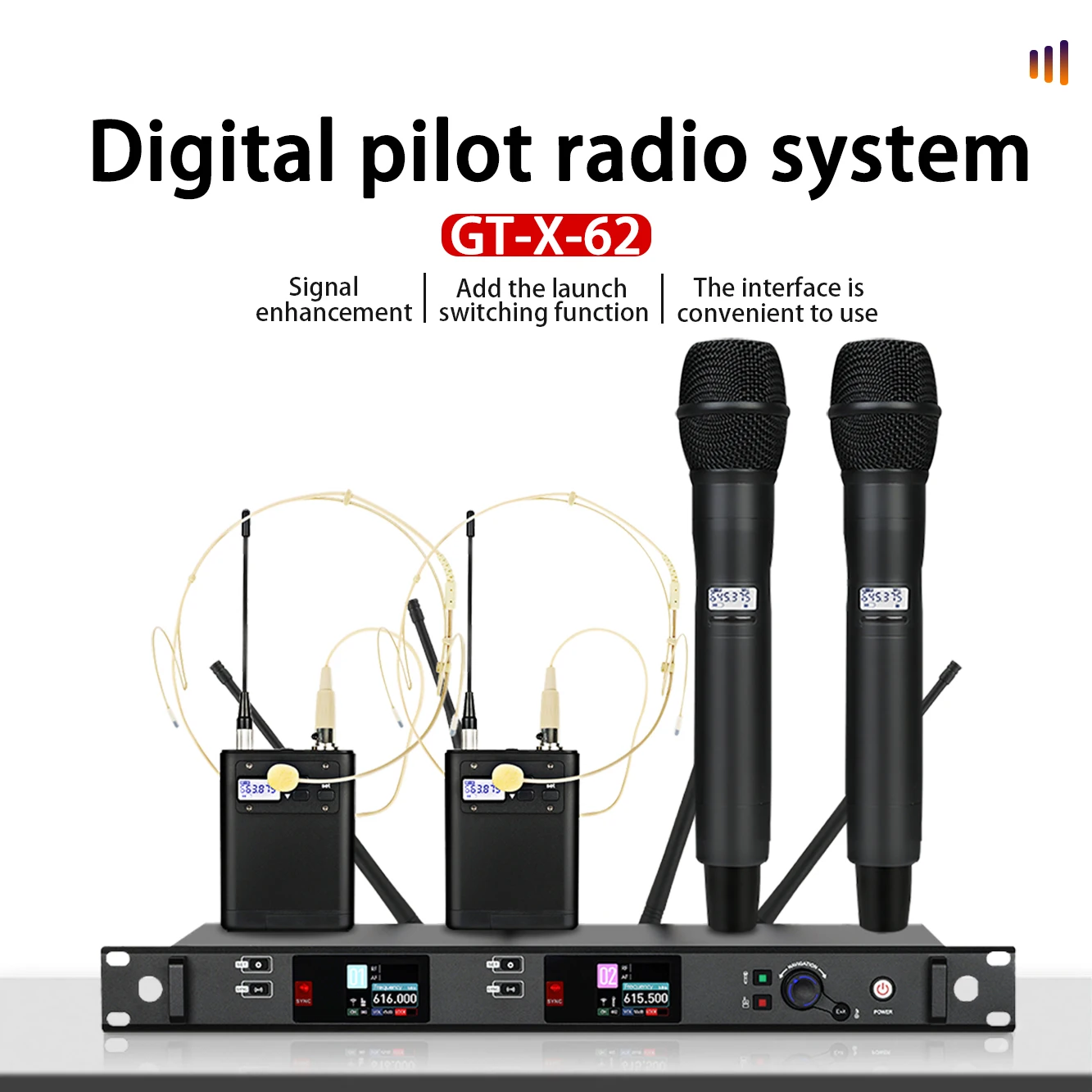 HONGUAN GTX62 BETA58 SKM8 True Diversity Digital Wireless Microphone Professional Performance System