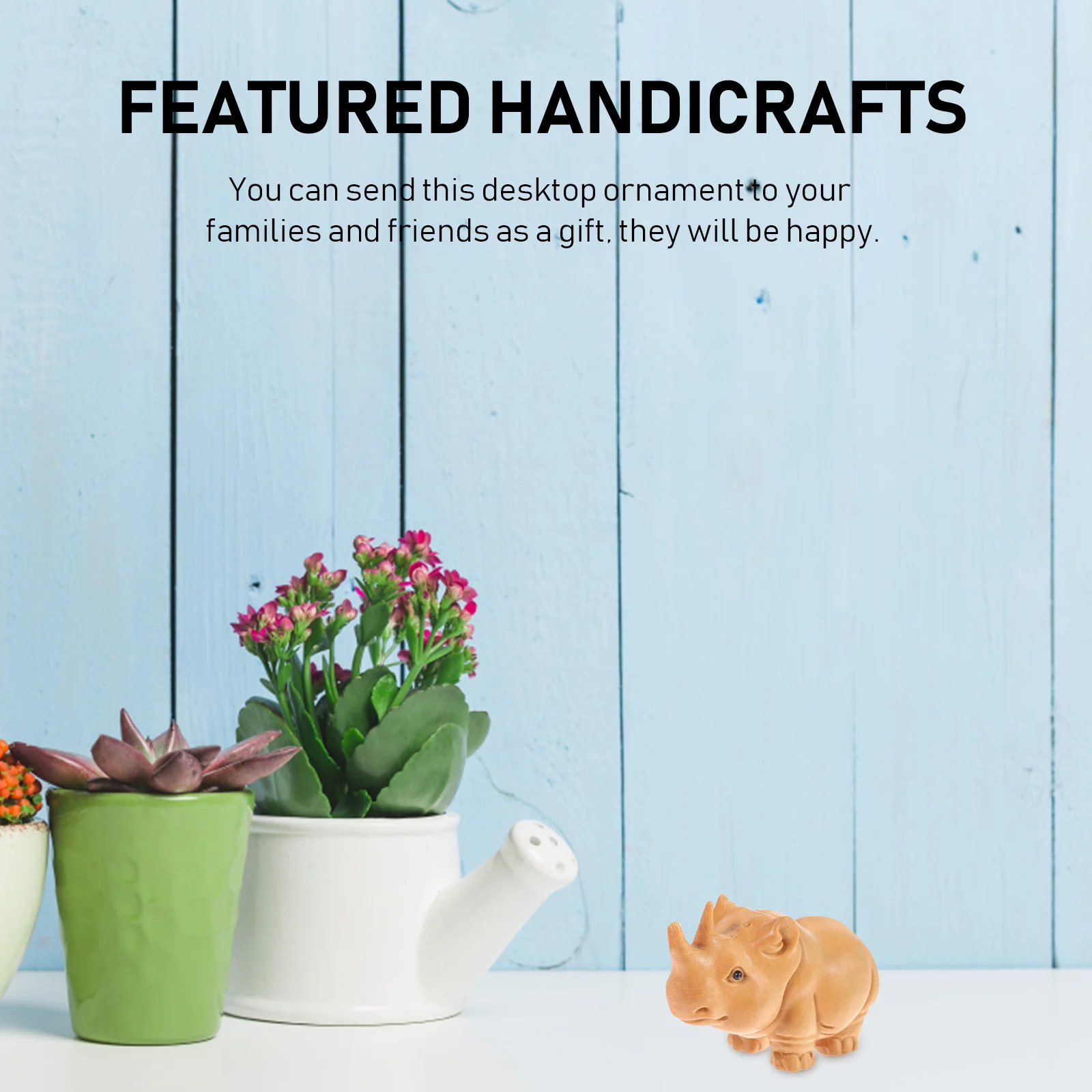 

Boxwood Rhino Handheld Plaything Desktop Decoration Wooden Tea Pet Smooth Carved Craft Retro Housewarming Gift