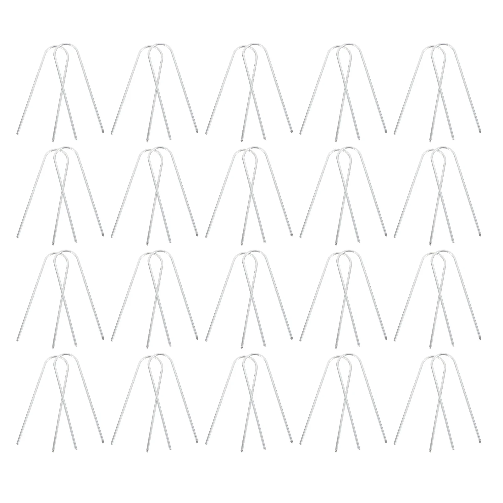 50 قطعة أوتاد أرضية مجلفنة على شكل حرف U لحديقة الدفيئة في الهواء الطلق خيمة تثبيت الأظافر المراسي المراسي القماش الأرضي السحابات #5