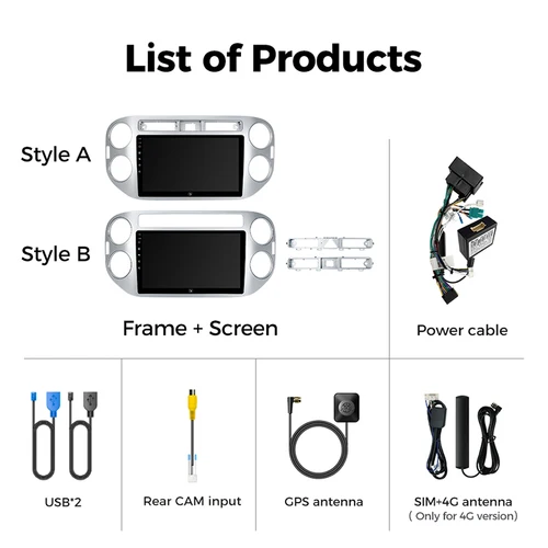 Imagen 2 del producto Ainavi Radio de coche para Volkswagen VW Tiguan 2006 2010 2016 Golf Plus inalámbrico Carplay Android Auto reproductor Multimedia estéreo para coche