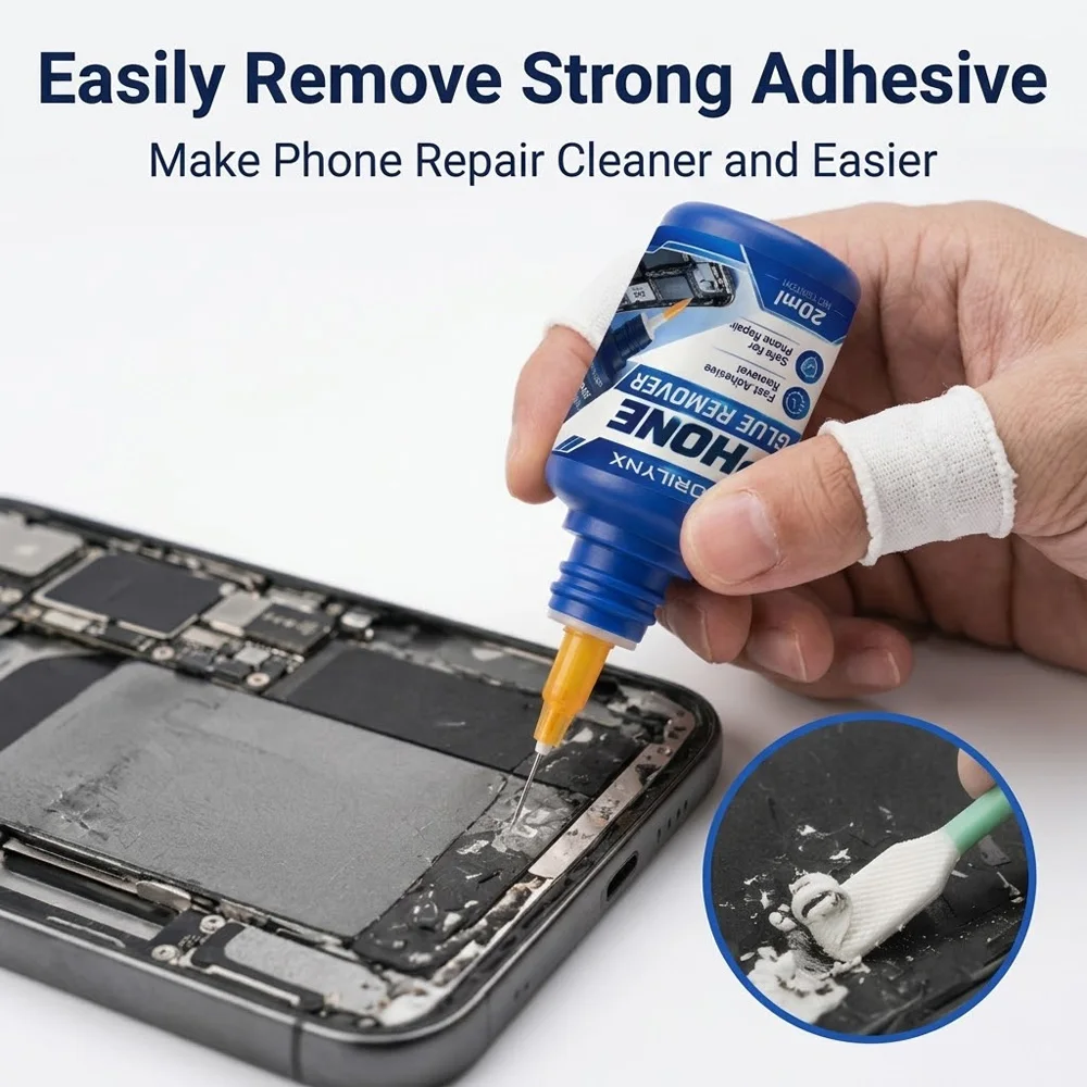 Safe Phone Adhesive Remover Kit Fast Dissolves OCA Frame Waterproof Glue Residue Disassembly Tool for Broken Screen Glass Repair