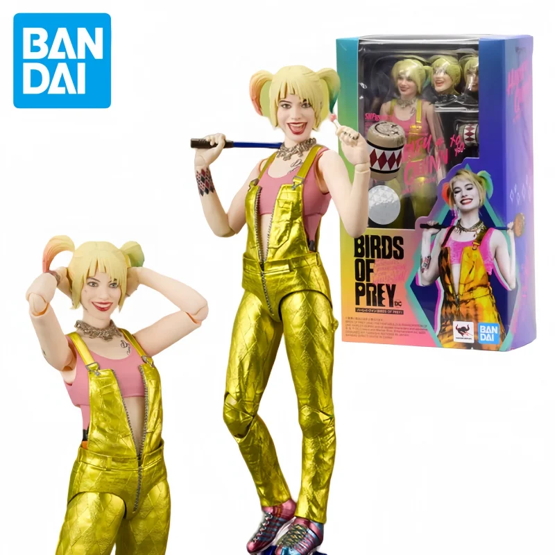 

Anime Bandai Shf Marvel Figure Birds Of Prey Harley Quinn Harley Quinn Golden Jumpsuit Dc Movie Version Action Figure Model Toys