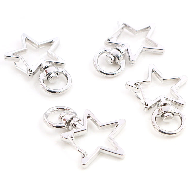 Cat Heart Snap Hook Clips, 10pcs Keychain Supplies