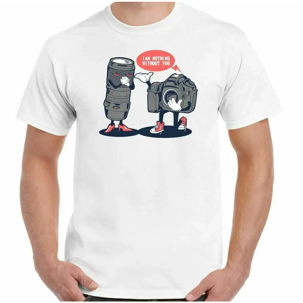 Photography T-Shirt Mens Funny Photographer Camera Lens Top Nothing Without You