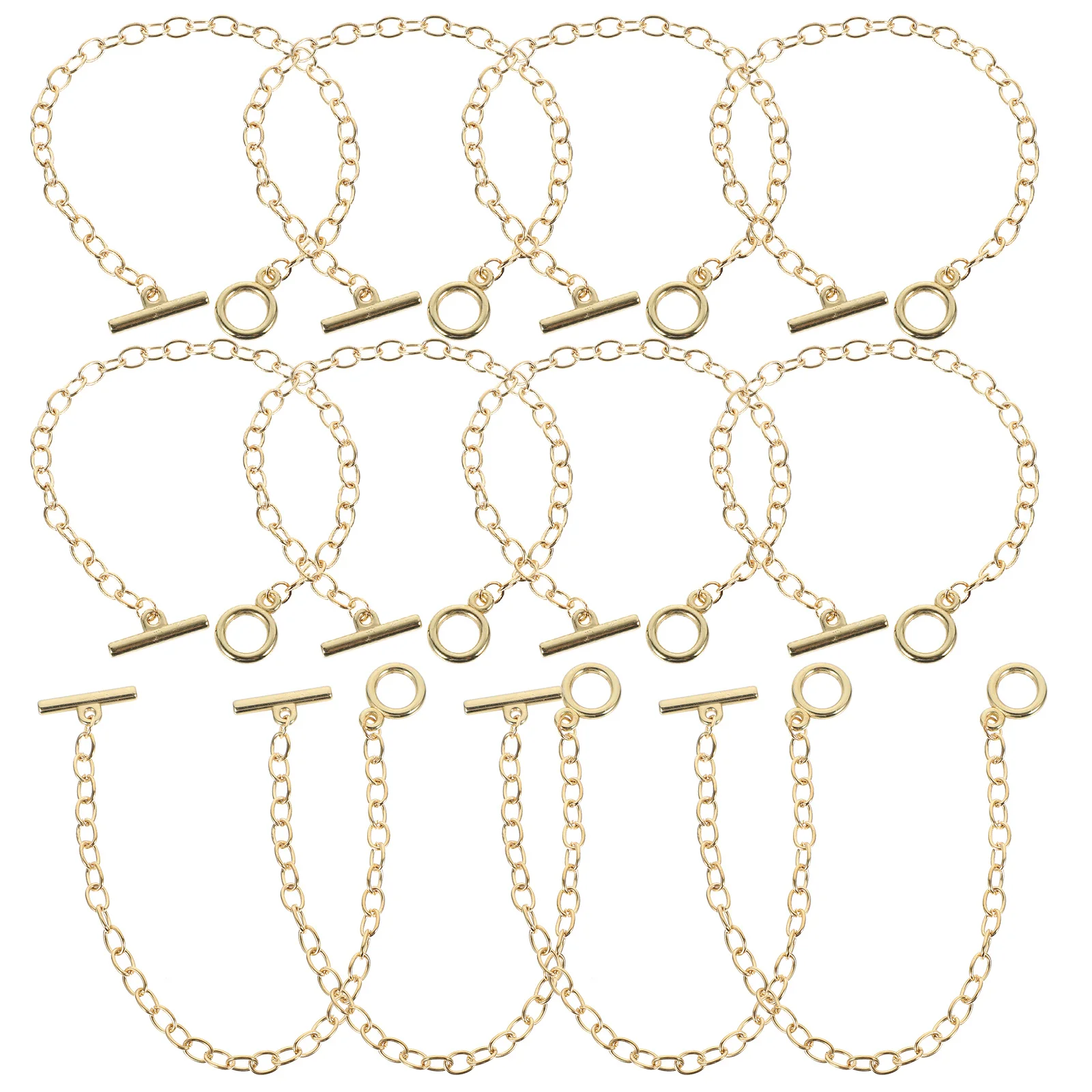 

30pcs Hand Chain Bracelet Link With Toggle Clasp For Women Jewelry Making Diy Chain Supplies Charm Bracelet Accessories