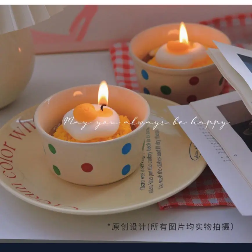 

3282626 Creative Scented Candles, Soy Wax, Cute Egg Noodle Design, Birthday Gifts & Party Favors, Cross-border Wholesale