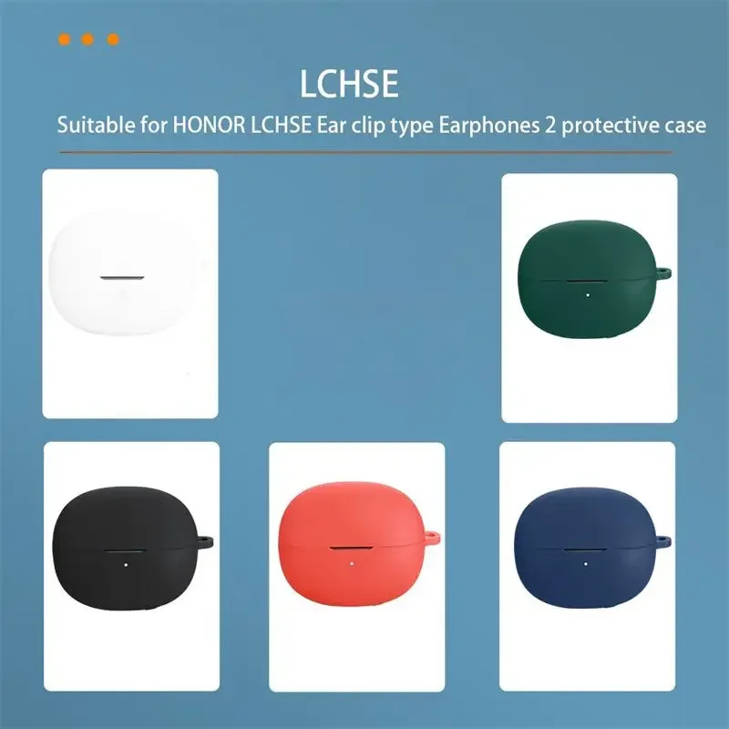 

for HONOR LCHSE Full Cover Solid Color Earphone Case Shockproof Silicone Headphone Cover for HONOR LCHSE