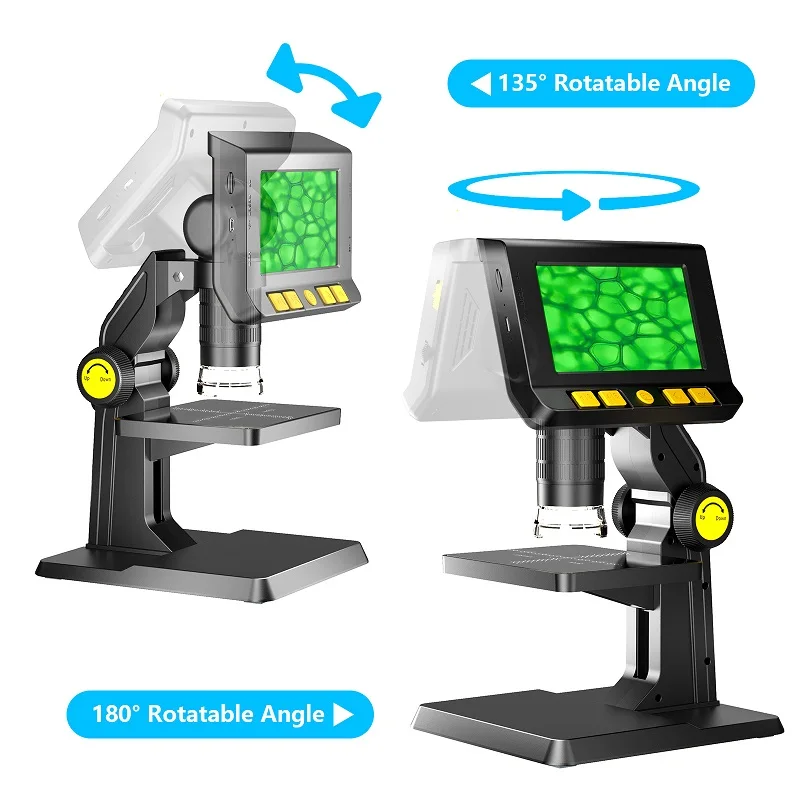 4.3Inch IPS Screen 50-1000X Zoom Digital Microscope CMOS Borescope Inspection Otoscope Camera Handheld Endoscope For Science Lab