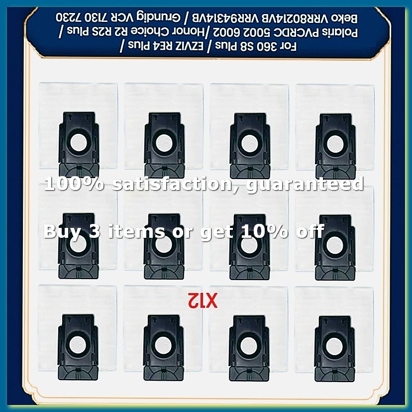 12PCS Dust Bag for /ICLEBO G5 MAX/ SWEEVA 6500/Verefa L11 Pro/ Choice R2/R2S Plus Vacuum Attachment-A009