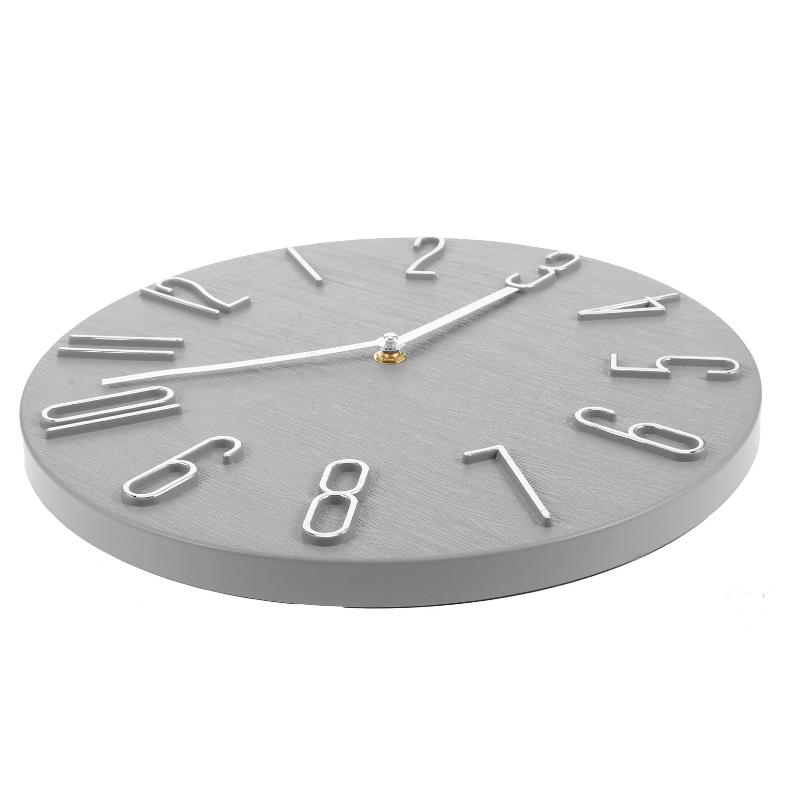 

1pcs Wall Clock Silent Modern Grey Operated Minimalist Analog Decorative For Living Room Bedroom Kitchen Office Home
