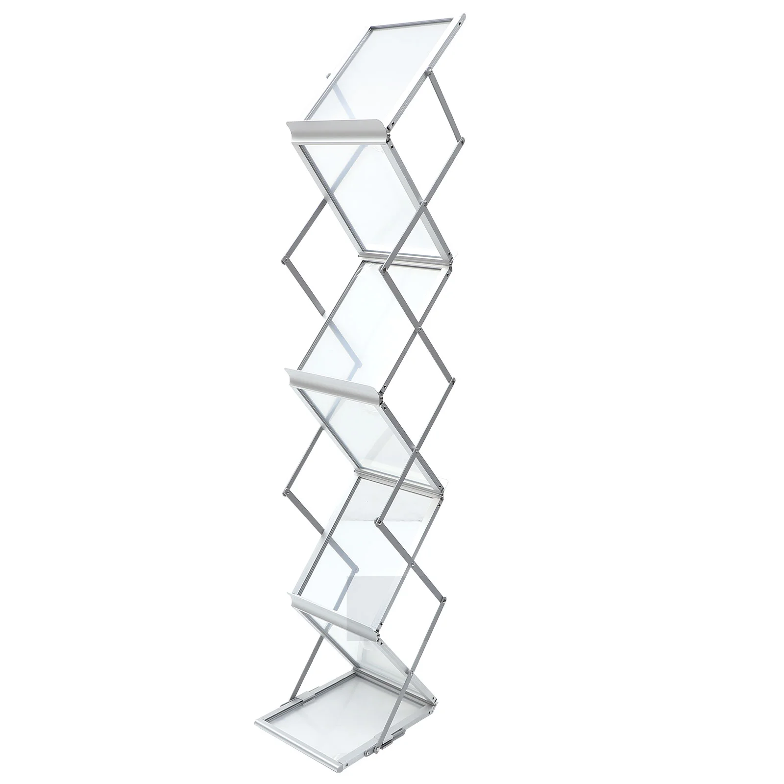 

Flyer Holder A4 Folding Brochure Stand Aluminum Alloy Foldable Magazine