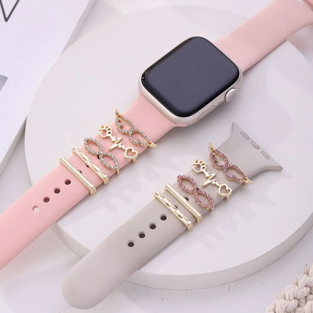 Correa de Metal con diamantes para reloj inteligente, anillo decorativo para Apple Watch, adorno de correa, accesorios para pulsera iwatch