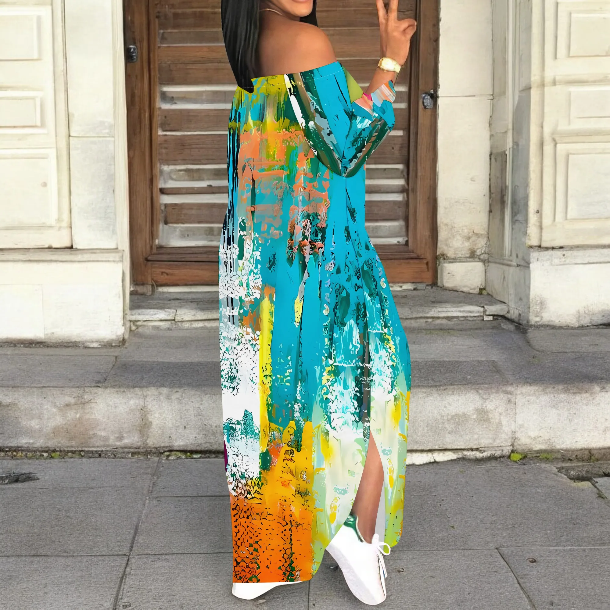 Robe longue rose à imprimé Floral, manches longues, romantique, élégante, coupe cintrée, moulante, printemps