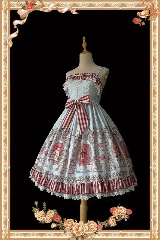 Holly School ~ Cross Printed Lolita JSK Dress by Infanta