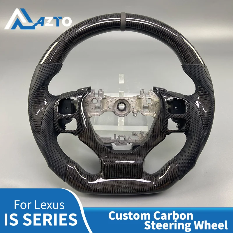 

Для Lexus IS250 2014 2015 IS300 IS350 IS F-Sport IS200t 2016 2017, рулевое колесо из углеродного волокна, индивидуальная перфорированная кожа