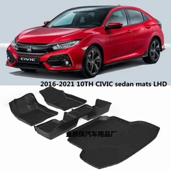 Use for Honda Civic car carpet Honda Civic car floor mat trunk mat Full Set Trim to Fit For Honda Civic waterproof floor mat RHD