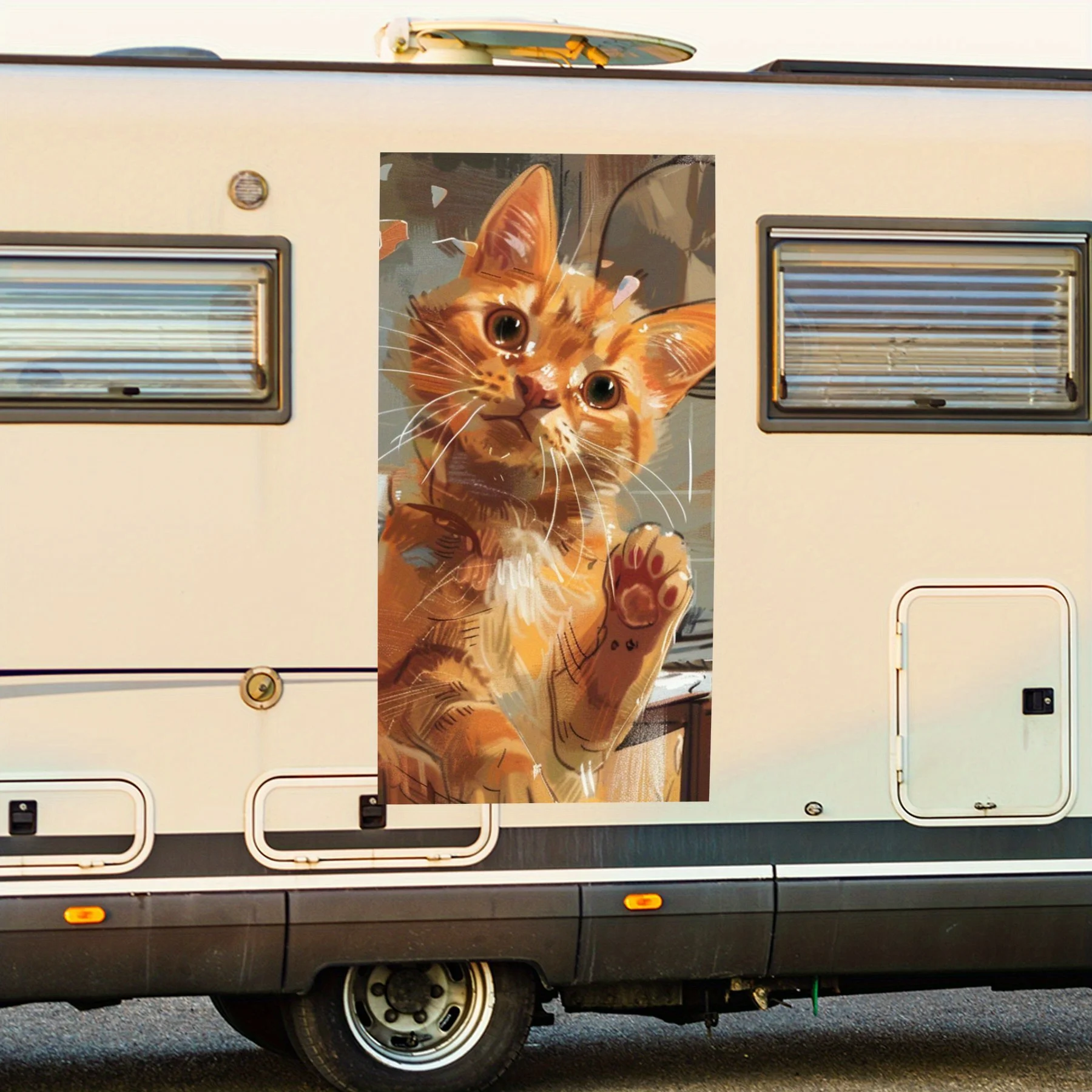 

Secret - Keeping Cat Vinyl Decal for motorhome car door, Waterproof Self-Adhesive Vinyl Stickers, Decoration Protection Automoti
