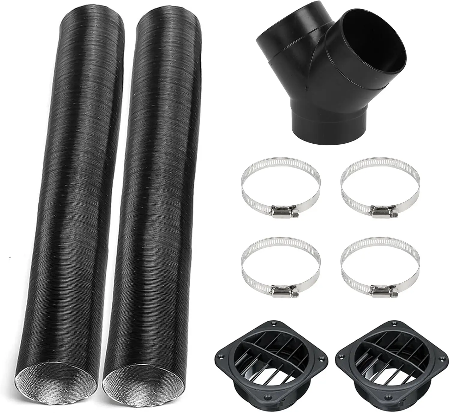 

Комплект труб нагревателя 75 мм, Т-образный вентиляционный шланг Y-образной формы с зажимами для Webasto Eberspacher, черный