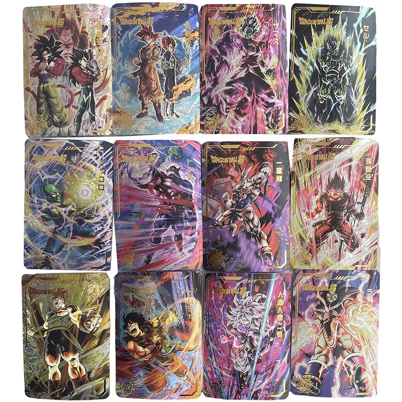 Anime Dragon Ball DIY ACG Frieza Bejita Majin Buu Torankusu Tabletop Games Laser Collection Cards Toys for boys Birthday Gift